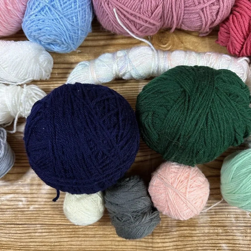Huge Mixed‎ Lot Of Yarn 30 Skeins Various Brands Colors & Sizes Vintage & Modern